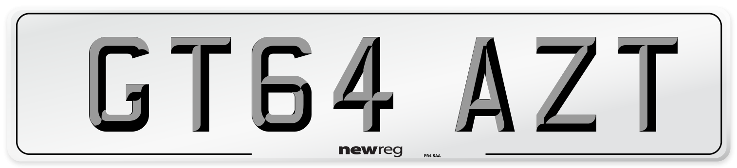GT64 AZT Number Plate from New Reg